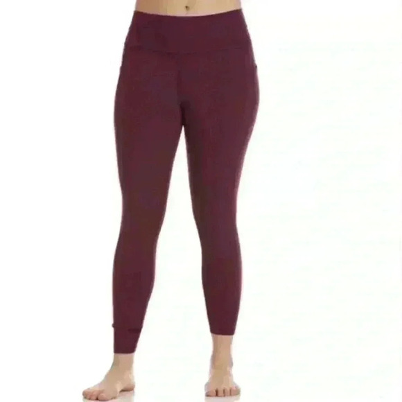 SPYDER | Maroon Crop Activewear Workout Leggings - Picture 5 of 5